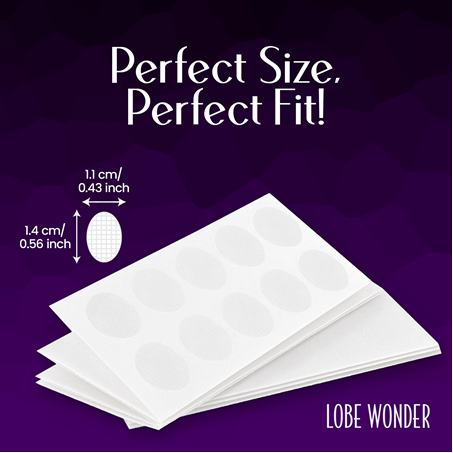 LOBE WONDER (60 Patches) - The ORIGINAL Ear Lobe Support Patches for Pierced Ears